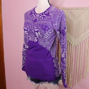 Athleta | Paisley‎ Print Athletic Spandex Long Sleeve Large